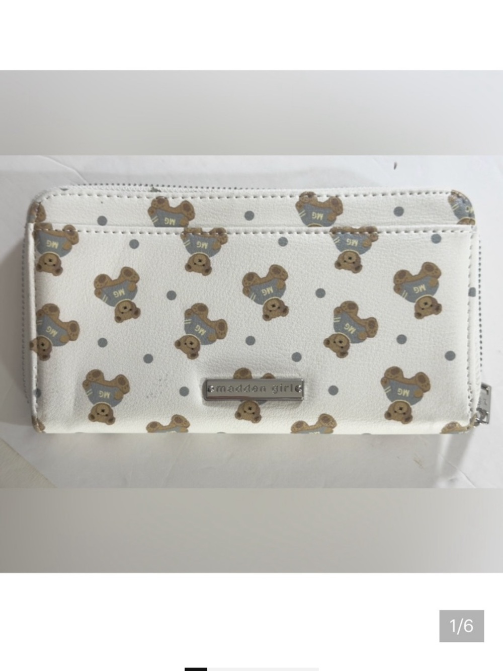 Madden Girl zip around wallet with teddy bear design tech wallet Women’s bags